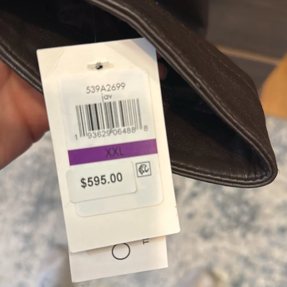 NWT Cole Haan Brown Leather Jacket Size XXL - Picture 5 of 12